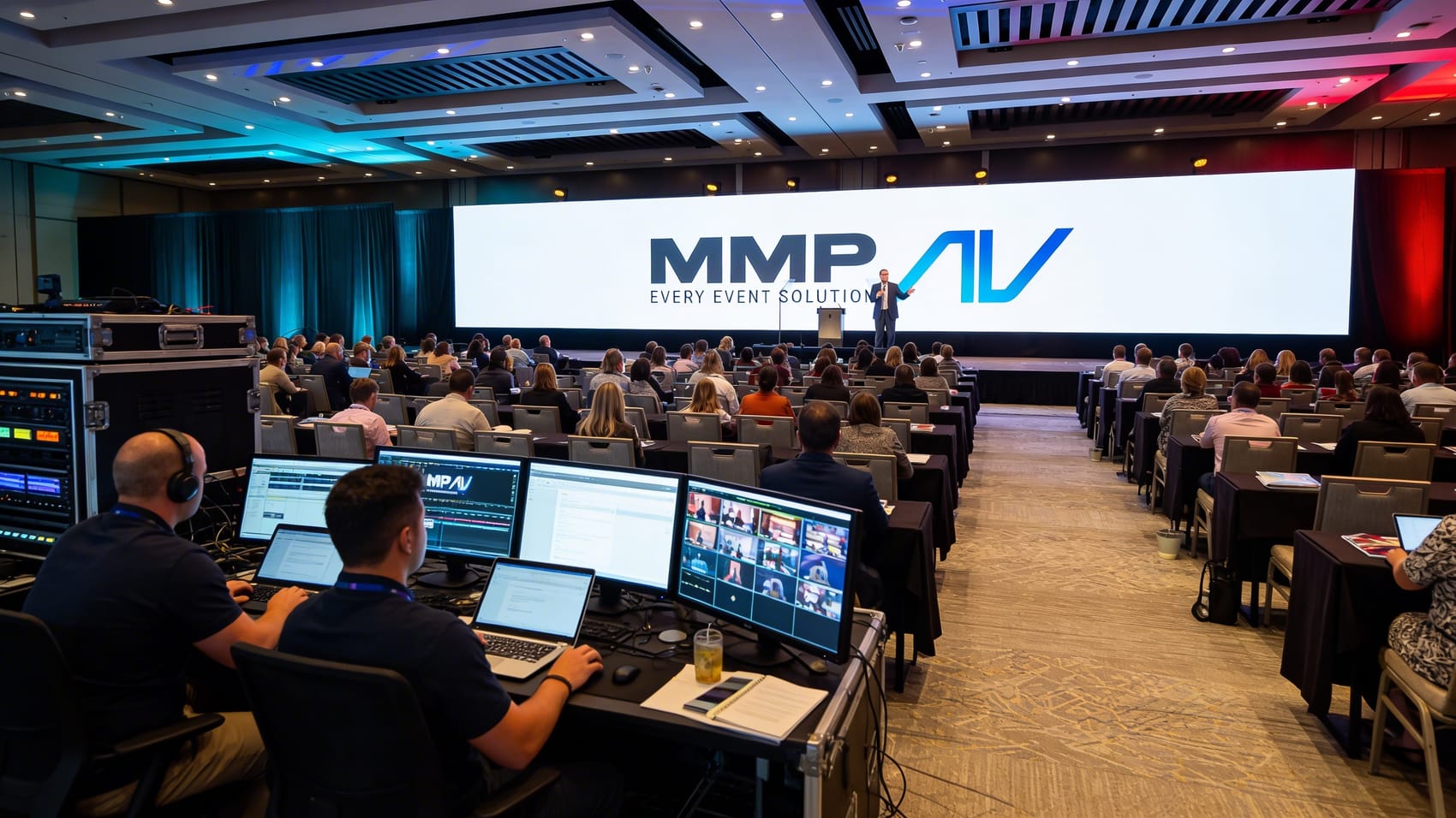 Corporate general session with MMPAV front-of-house production